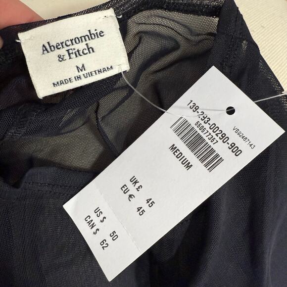 NWT The A&F Paloma Long-Sleeve Mesh Top, Black, M - Picture 3 of 4